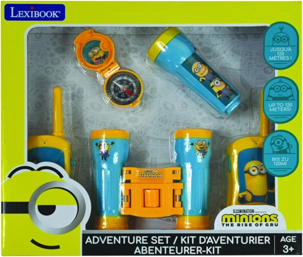 Set de aventură Minioni cu stații walkie-talkie, binoclu și busolă
