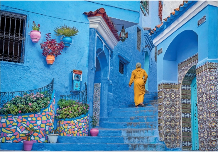 Puzzle Aleea albastră din Chefchaouen 500 piese CLEMENTONI