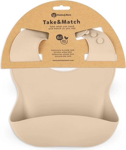 Petite&Mars bavetă din silicon Take&Match desert sand