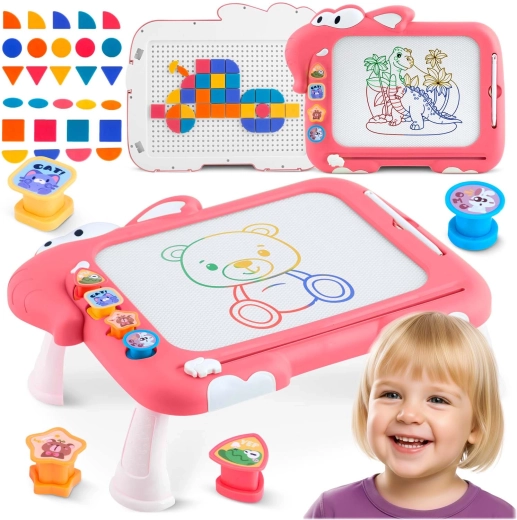 Tablă magnetică de desen și măsuță tangram 3 în 1 pentru copii RICOKIDS