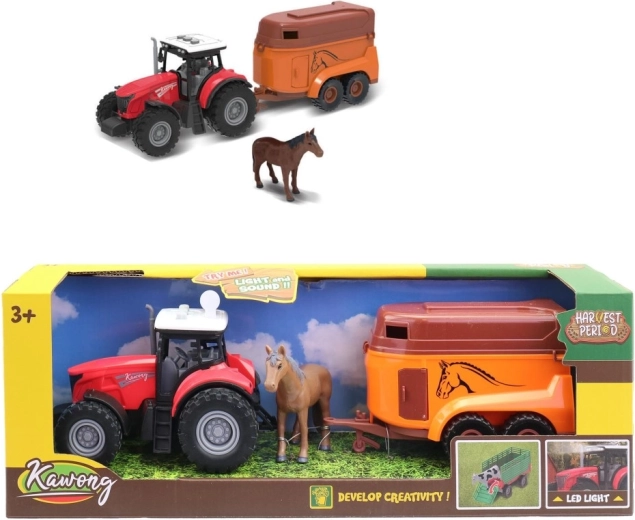 Tractor electric cu remorcă pentru cai, 15 cm