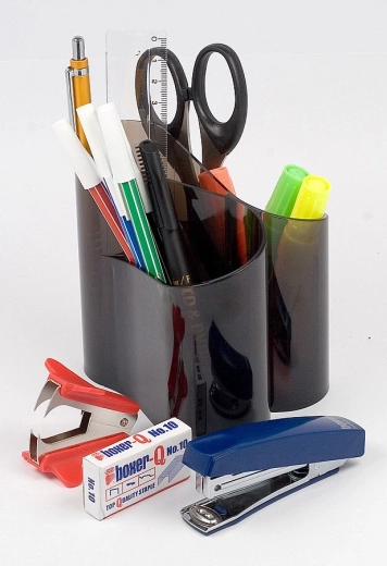 Suport pentru creioane ICO Lux, negru transparent