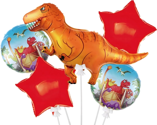 Set de baloane aniversare cu dinozaur, 5 buc