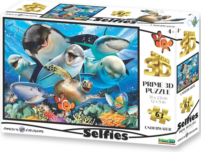 Puzzle 3D selfie sub apă 100 piese