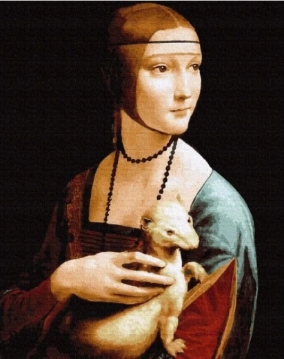 Pictură cu diamante Doamnă cu hermină 30 × 40 cm NORIMPEX