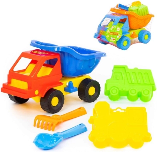 Set pentru nisip Mașinuța Kazimír cu forme și unelte