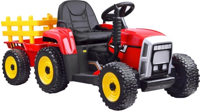 Tractor electric cu remorcă și telecomandă – Verde