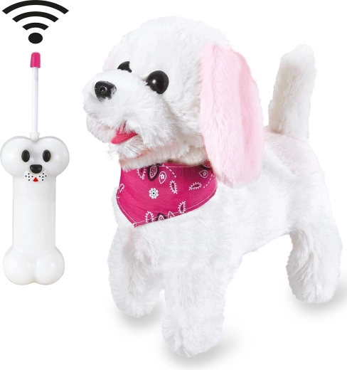 Jamara RC cățeluș de pluș furry dog alb/roz 27 MHz