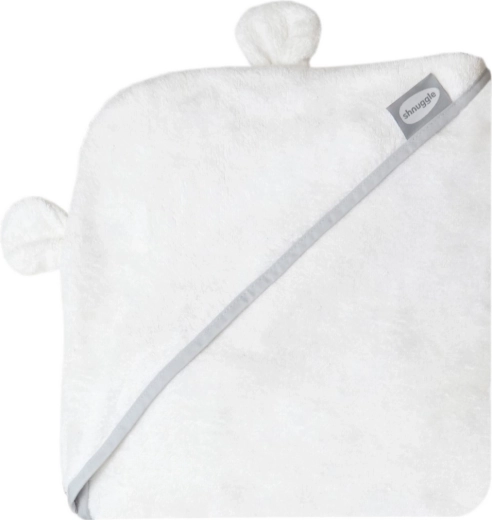 Shnuggle prosop de înfășat cu glugă white