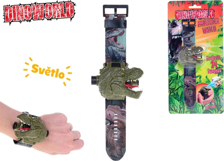 Ceas proiectoare pentru copii Dinoworld cu 24 de dinozauri