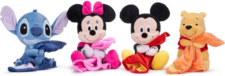 Disney pluș cu păturică (mix de motive) 25 cm - 1 bucată