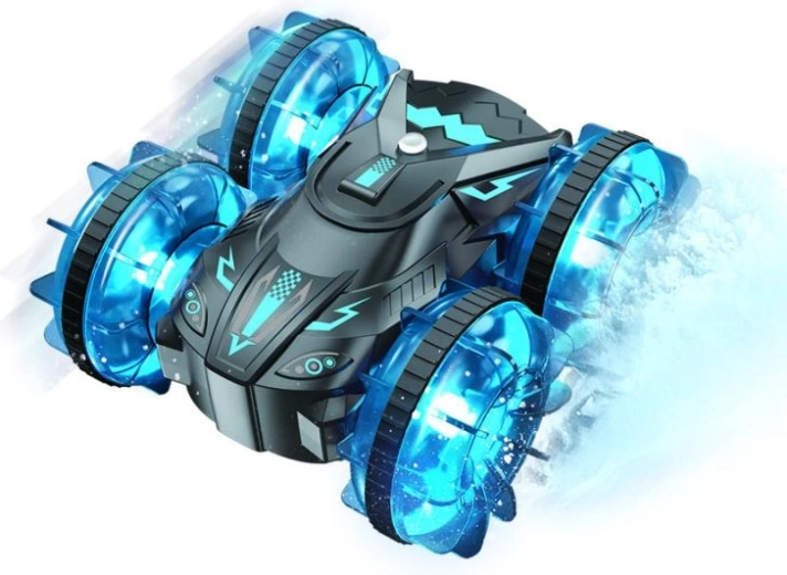 Drivero RC off-road amfibiu – mașină albastră cu telecomandă pentru apă și teren