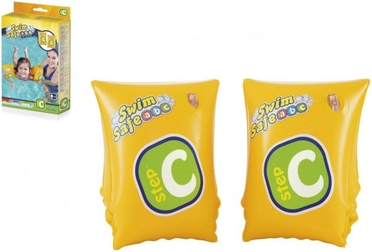 Mânecuțe gonflabile Swim Safe galbene 2 camere 25x15 cm în cutie 12x19,5 cm pentru 3-6 ani