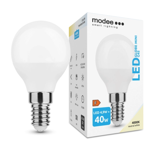 Modee LED Globe Mini G45 4,9 W E14 alb neutru