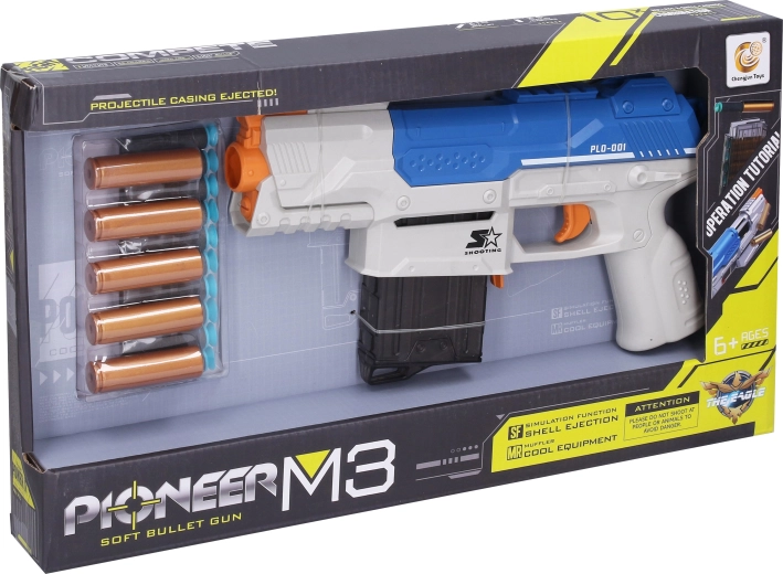 Pușcă Pioneer M3 cu gloanțe din spumă și cartușe - 1 bucată
