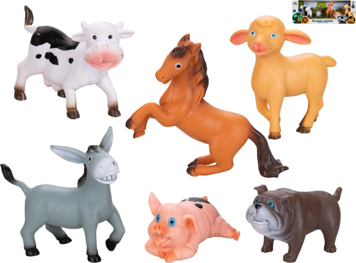 Set animale de fermă 7–10 cm, 6 bucăți în cutie