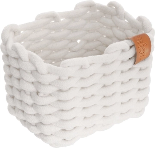 Coș de depozitare din bumbac SKANDI alb 19,5 × 14 × 14 cm