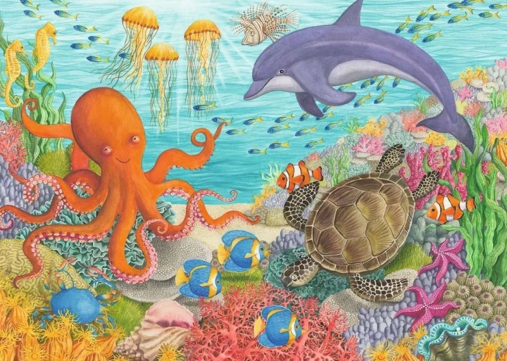 Puzzle Prieteni din ocean 35 piese RAVENSBURGER