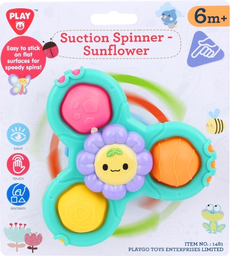 Playgo spinner cu ventuză floarea-soarelui