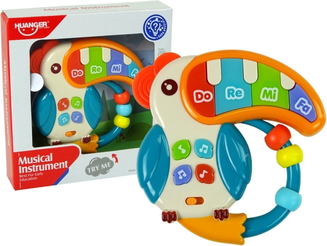 Pianko Muzical Papagal Sunete Lumină Mărgele