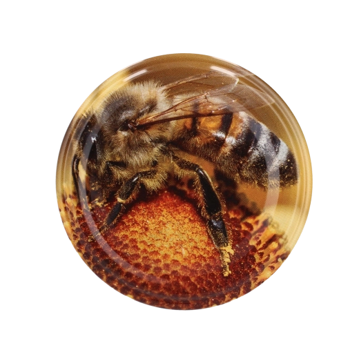 Set de capace 82 mm cu motiv albine și miere, 10 buc.