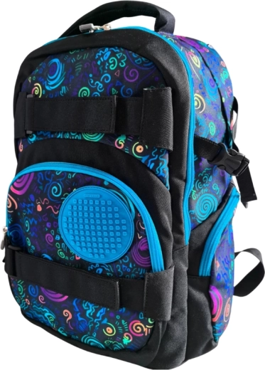 Rucsac studențesc Pixie Crew albastru Spiral magic cu 100 de pixeli