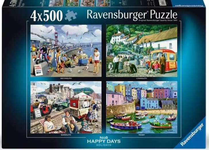 Puzzle Ravensburger Happy Days: Vacanță 4×500 piese