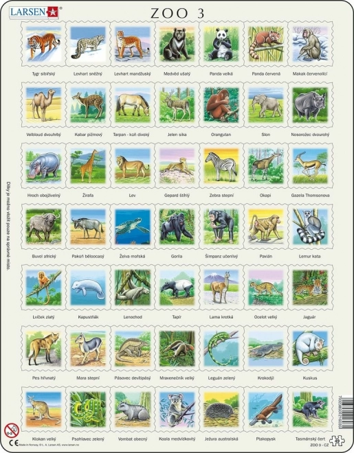 LARSEN puzzle Animalele lumii – 49 piese