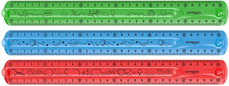 Riglă flexibilă KEYROAD Flexi 30 cm, transparentă