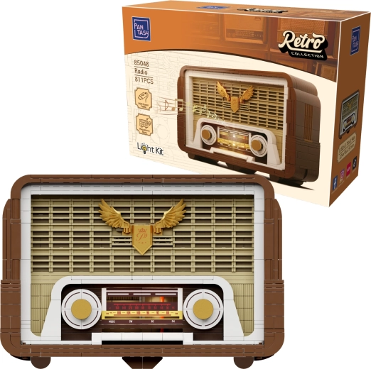 Pantasy Retro Collection radio retro cu lămpi – set de construcție cu iluminare LED