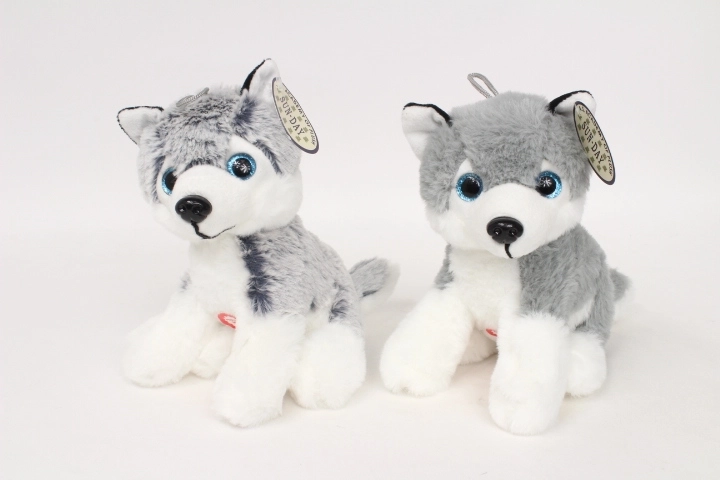 Câine husky de pluș cu sunet, 20 cm - 1 bucată