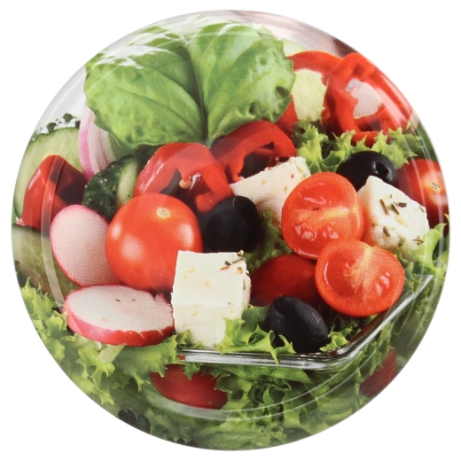 Capace pentru borcane de conservare 66 mm cu motiv de legume, 4 cleme