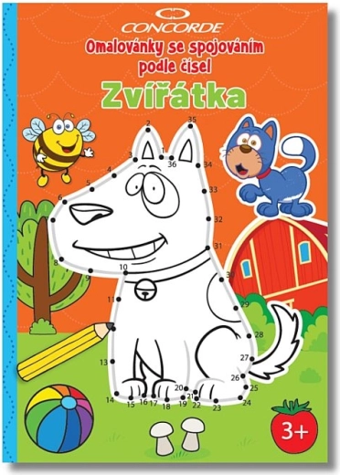 Caiete de colorat cu liniuțe după numere CONCORDE – animăluțe