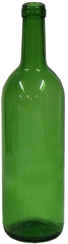 Sticlă de sticlă pentru vin 750 ml verde