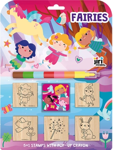 Ștampile 5+1 cu creion cerat pliabil – Zâne
