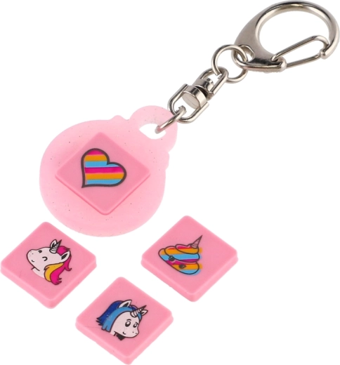 Breloc Pixie Crew Glitternox roz cu 4 multipixeli