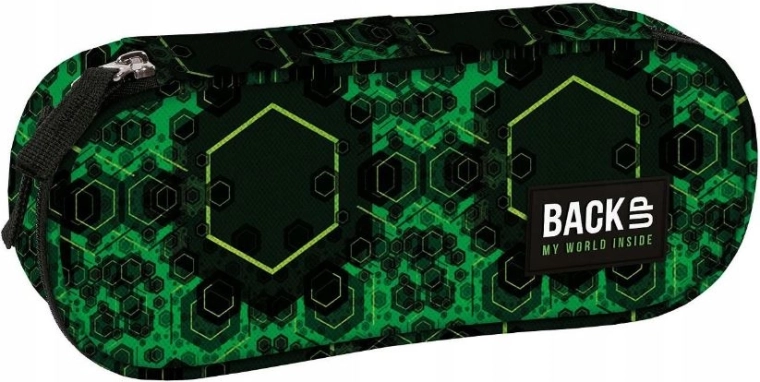 Penar școlar tip etui BackUP quantum verde - 1 bucată