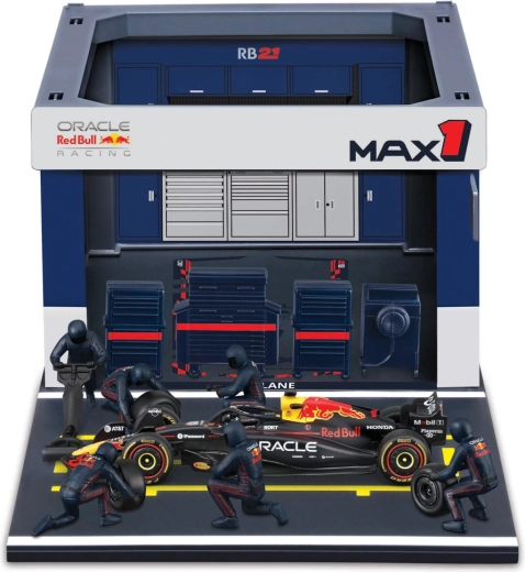 Set Bburago Pit Pass Formula Racing F1 – Oracle Red Bull Racing RB21 2025 #1 Max Verstappen 1:43