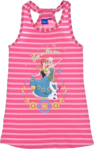 Rochie Disney Frozen zmeurie cu dungi