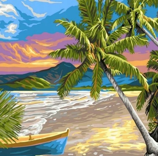 Norimpex pictură pe numere Plajă exotică 40 × 50 cm
