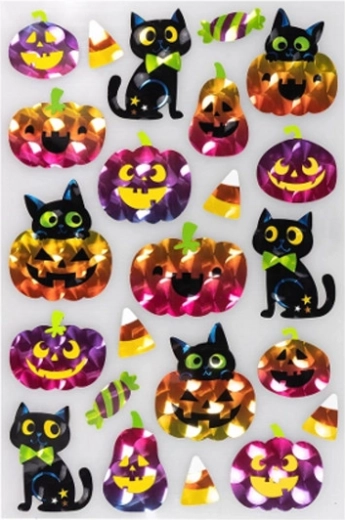 Autocolante metalizate colorate cu tematică de Halloween - 1 bucată