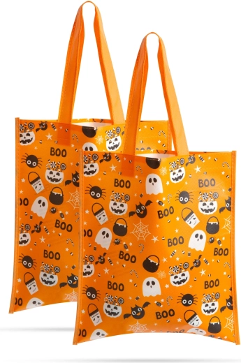 Set de sacoșe cadou de Halloween portocalii, 27 × 31 cm, 2 buc.