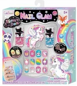 Unghii autocolante fosforescente cu accesorii