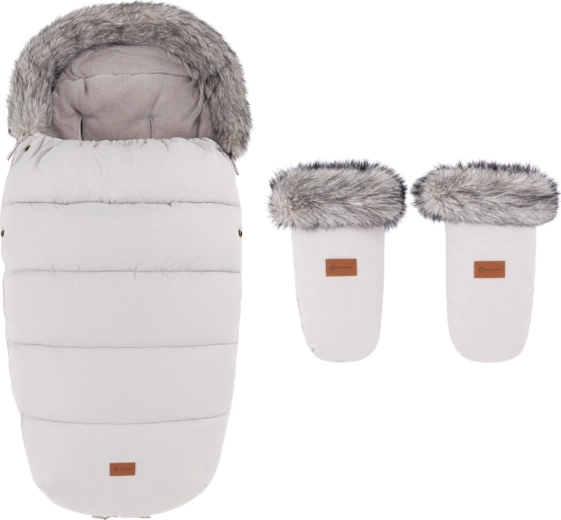 Săculeț de iarnă Petite&Mars Comfy 4v1 cu mănuși pentru cărucior Fjora Champagne Shower
