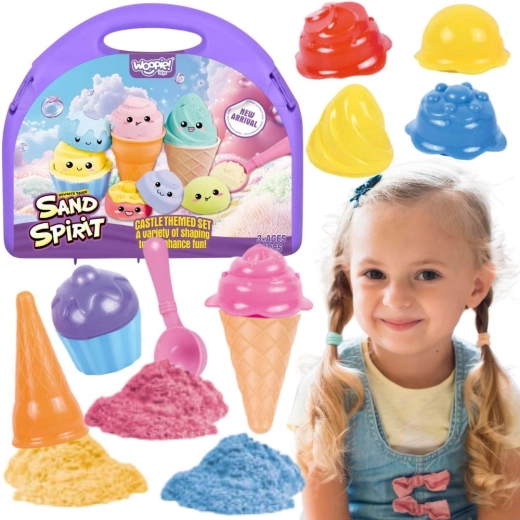 Woopie nisip kinetic – set gelaterie în valiză 13 piese