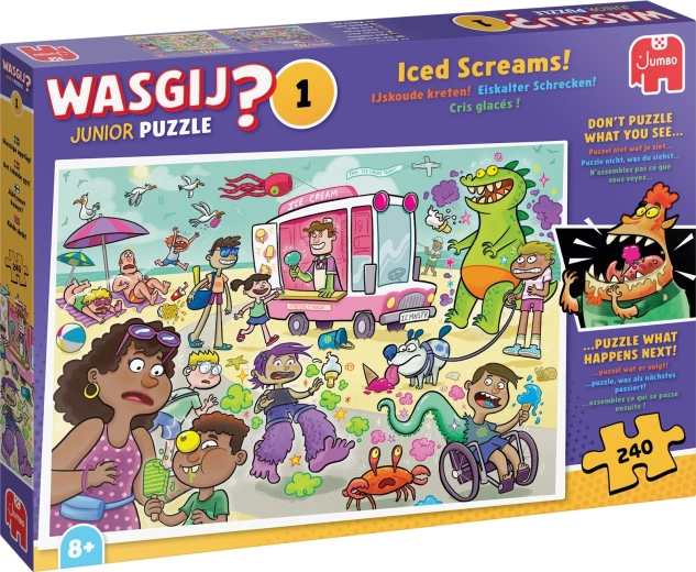 Puzzle Jumbo Wasgij Junior 1: Strigăte înghețate! 240 de piese