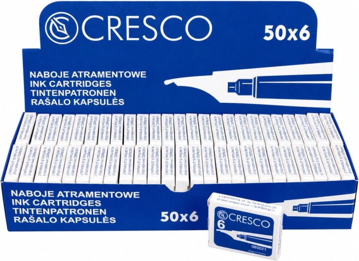 Rezerve pentru stilou Cresco Sadpex albastre, 6 buc.