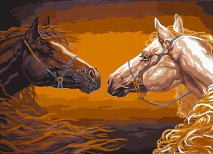 Norimpex Pictură pe numere Cai cu coamă de foc 40 × 50 cm