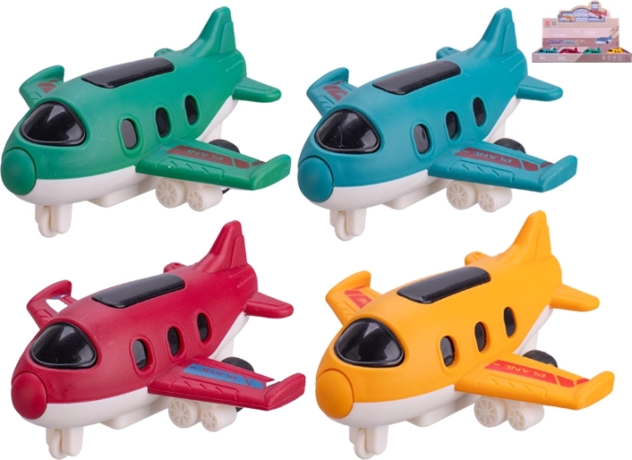 Avion cu mecanism de inerție 9,5 cm – jucărie din plastic rezistentă pentru copii