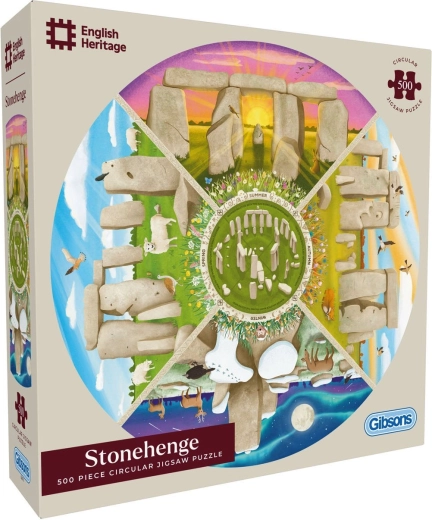 Puzzle rotund Gibsons English Heritage: Stonehenge 500 de piese